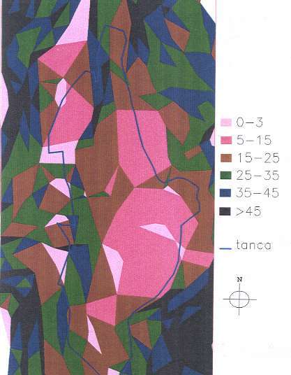 Mapa dels pendents de la finca de can Calopa de Dalt