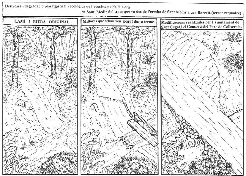 L'abans i el després de la riera de Sant Medir. Sant Cugat.