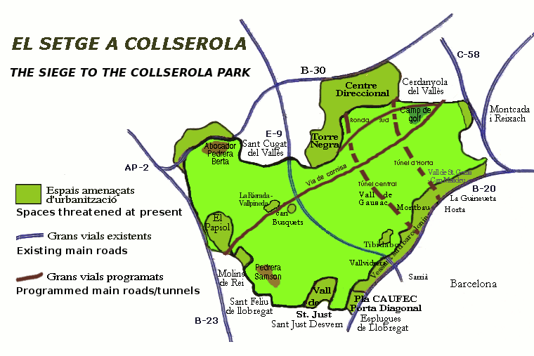 Esquema del setge a Collserola (2008)