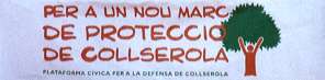 Pancarta de la Plataforma Cvica Defensa Collserola.